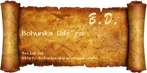 Bohunka Dóra névjegykártya