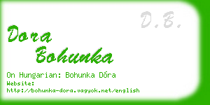 dora bohunka business card