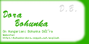 dora bohunka business card